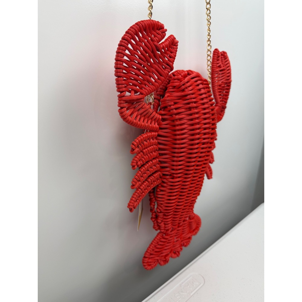 NWT Tommy Bahama Red Lobster Wicker Crossbody Bag Novelty Clutch Purse NEW Viral - Picture 5 of 11